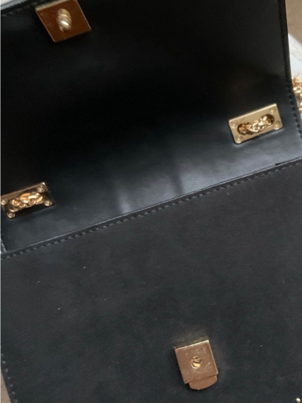 Topshop Panther 🐆 Chain Crossbody Bag | Black Velvet & Studded - Picture 9 of 10
